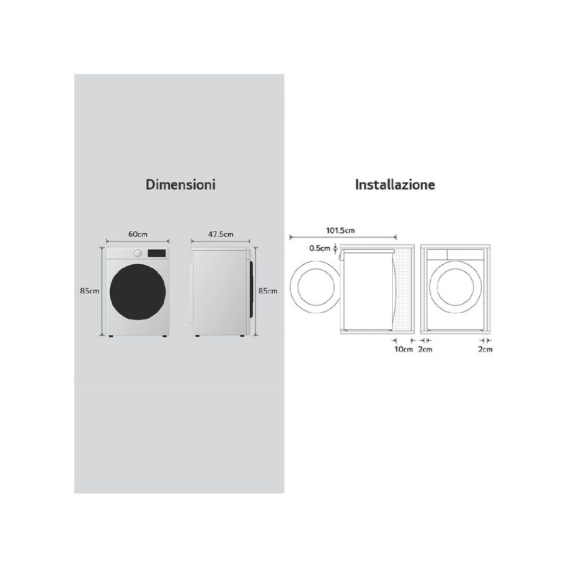 Lg F2R7S09TSWC Serie R7 Waschmaschine cm. 60 - kapazität 9 kg - weiß – Image 7